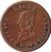 Canada 1/2 Penny Halifax Captain Broke 1814 NS-7B1 BROKE HALIFAX NOVA SCOTIA coin obverse Canada 1/2 Penny Halifax Captain Broke 1814 NS-7B1 BROKE HALIFAX NOVA SCOTIA coin obverse