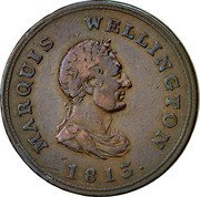 Canada 1/2 Penny Marquis Wellington Token 1813 MARQUIS WELLINGTON 1813 coin obverse Canada 1/2 Penny Marquis Wellington Token 1813 MARQUIS WELLINGTON 1813 coin obverse