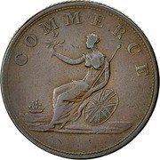 Canada 1/2 Penny Marquis Wellington Token 1813 COMMERCE coin reverse Canada 1/2 Penny Marquis Wellington Token 1813 COMMERCE coin reverse