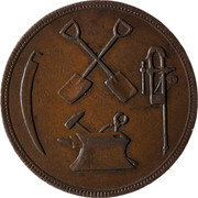 Canada 1/2 Penny Montreal Token TS Brown & Co ND LC-15A1 - coin obverse Canada 1/2 Penny Montreal Token TS Brown & Co ND LC-15A1 - coin obverse