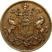 Canada 1/2 Penny Rutherford St Johns 1841 NF-1B2 PER MARE PER TERRA RH 1841 coin obverse