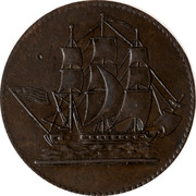 Canada 1/2 Penny Ships Colonies & Commerce 1829 - coin obverse Canada 1/2 Penny Ships Colonies & Commerce 1829 - coin obverse