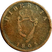 Canada 1/2 Penny Token Field Marshal Wellington - Hibernia 1805 WE-5A1 HIBERNIA 1805 coin reverse Canada 1/2 Penny Token Field Marshal Wellington - Hibernia 1805 WE-5A1 HIBERNIA 1805 coin reverse