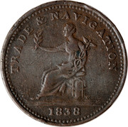 Canada 1 Penny Trade & Navigation Preferable To Paper 1838 TRADE & NAVIGATION 1838 coin reverse Canada 1 Penny Trade & Navigation Preferable To Paper 1838 TRADE & NAVIGATION 1838 coin reverse