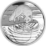 Canada 10 Dollars Reflections of Wildlife Arctic Fox 2016 Proof KM# 2126 CANADA 2016 coin reverse