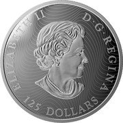 Canada 125 Dollars Conservation Series - The Grey Fox 2015 Proof KM# 2053 ELIZABETH II D G REGINA 125 DOLLARS coin obverse Canada 125 Dollars Conservation Series - The Grey Fox 2015 Proof KM# 2053 ELIZABETH II D G REGINA 125 DOLLARS coin obverse
