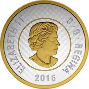 Canada 2 Dollars Big coin series Polar Bear 2015 Proof KM# 1958 ELIZABETH II D G REGINA 2015 coin obverse