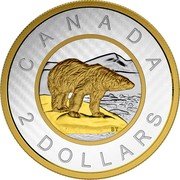 Canada 2 Dollars Big coin series Polar Bear 2015 Proof KM# 1958 CANADA BT 2 DOLLARS coin reverse