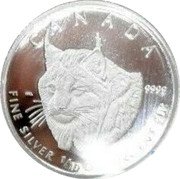 Canada 2 Dollars (Canadian Wildlife Series - Lynx) KM# 571 CANADA 9999 MD FINE SILVER 1/10 OZ ARGENT PUR coin reverse Canada 2 Dollars (Canadian Wildlife Series - Lynx) KM# 571 CANADA 9999 MD FINE SILVER 1/10 OZ ARGENT PUR coin reverse