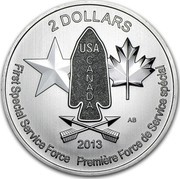 Canada 2 Dollars Devil's Brigade 2013  2 DOLLARS USA CANADA 2013 AB FIRST SPECIAL SERVICE FORCE PREMIERE FORCE DE SERVICE SPECIAL coin reverse