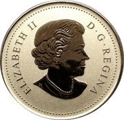 Canada 20 Dollars Year of the Snake 2013 Proof KM# 1365 ELIZABETH II D∙G∙REGINA coin obverse