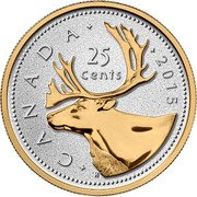 Canada 25 Cents Big Coin Series Caribou 2015 CANADA 2015 25 CENTS coin reverse Canada 25 Cents Big Coin Series Caribou 2015 CANADA 2015 25 CENTS coin reverse