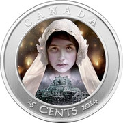 Canada 25 Cents Haunted Canada Ghost Bride 2014 KM# 1631 CANADA 25 CENTS 2014 coin reverse Canada 25 Cents Haunted Canada Ghost Bride 2014 KM# 1631 CANADA 25 CENTS 2014 coin reverse