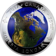 Canada 25 Dollars A View of Canada From Space 2017 Proof 2017 CANADA 25 YEARS ANS ROBERTA BONDAR coin reverse Canada 25 Dollars A View of Canada From Space 2017 Proof 2017 CANADA 25 YEARS ANS ROBERTA BONDAR coin reverse