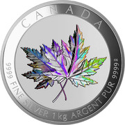 Canada 250 Dollars Maple Leaf Forever 2015 Proof KM# 2064 CANADA CG 9999 FINE SILVER 1 KG ARGENT PUR 9999 coin reverse Canada 250 Dollars Maple Leaf Forever 2015 Proof KM# 2064 CANADA CG 9999 FINE SILVER 1 KG ARGENT PUR 9999 coin reverse