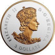 Canada 3 Dollars Maple Leaf A Historic Reign 2016 Proof KM# 2092 ELIZABETH II D ∙ G ∙ REGINA 3 DOLLARS coin obverse Canada 3 Dollars Maple Leaf A Historic Reign 2016 Proof KM# 2092 ELIZABETH II D ∙ G ∙ REGINA 3 DOLLARS coin obverse