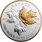 Canada 3 Dollars Maple Leaf A Historic Reign 2016 Proof KM# 2092 CANADA 2016 9999 FINE SILVER 1/4 OZ ARGENT PUR coin reverse Canada 3 Dollars Maple Leaf A Historic Reign 2016 Proof KM# 2092 CANADA 2016 9999 FINE SILVER 1/4 OZ ARGENT PUR coin reverse