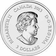 Canada 3 Dollars Three Maple Leaves 2013 Proof KM# 1408 ELIZABETH II CANADA 2013 D G REGINA 3 DOLLARS coin obverse Canada 3 Dollars Three Maple Leaves 2013 Proof KM# 1408 ELIZABETH II CANADA 2013 D G REGINA 3 DOLLARS coin obverse