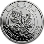 Canada 300 Dollars Maple Leaf Forever 2014 Proof CANADA 2014 LC 9995 PLATINUM 1 OZ PLATINUM coin reverse