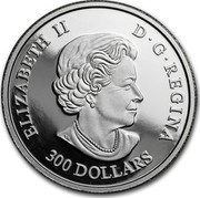 Canada 300 Dollars Rainbow Trout 2015 Proof KM# 2065 ELIZABETH II D G REGINA 300 DOLLARS coin obverse Canada 300 Dollars Rainbow Trout 2015 Proof KM# 2065 ELIZABETH II D G REGINA 300 DOLLARS coin obverse