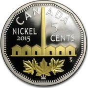 Canada 5 Cents Legacy of the Canadian Nickel (Identification) 2015 Proof KM# 1943 CANADA NICKEL 5 CENTS 2015 TS coin reverse Canada 5 Cents Legacy of the Canadian Nickel (Identification) 2015 Proof KM# 1943 CANADA NICKEL 5 CENTS 2015 TS coin reverse