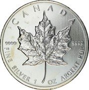 Canada 5 Dollars Maple Leaf 2010 KM# 625 ELIZABETH II 5 DOLLARS coin obverse