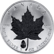 Canada 5 Dollars Maple leaf in red with crystal 2010 KM# 1290 CANADA 9999 9999 FINE SILVER 1 OZ ARGENT PUR coin reverse Canada 5 Dollars Maple leaf in red with crystal 2010 KM# 1290 CANADA 9999 9999 FINE SILVER 1 OZ ARGENT PUR coin reverse