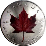 Canada 5 Dollars Maple Leaf (Red) 2014 Proof KM# 1809 CANADA 9999 9999 FINE SILVER 1 OZ ARGENT PUR coin reverse Canada 5 Dollars Maple Leaf (Red) 2014 Proof KM# 1809 CANADA 9999 9999 FINE SILVER 1 OZ ARGENT PUR coin reverse