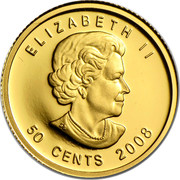 Canada 50 Cents De Havilland Beaver 2008 Proof KM# 777 ELIZABETH II 50 CENTS coin obverse Canada 50 Cents De Havilland Beaver 2008 Proof KM# 777 ELIZABETH II 50 CENTS coin obverse