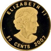 Canada 50 Cents The Wolf 2007 Proof KM# 927 ELIZABETH II 50 CENTS coin obverse
