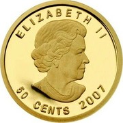 Canada 50 Cents Wolf 2007 Proof KM# 717 ELIZABETH II 50 CENTS 2007 coin obverse
