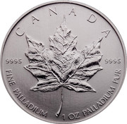 Canada 50 Dollars Maple Leaf 2005 CANADA 9995 9995 FINE PALLADIUM 1 OZ PALLADIUM PUR coin reverse Canada 50 Dollars Maple Leaf 2005 CANADA 9995 9995 FINE PALLADIUM 1 OZ PALLADIUM PUR coin reverse