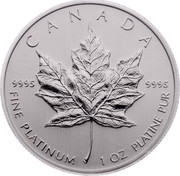 Canada 50 Dollars Maple Leaf 2009 CANADA 9995 9995 FINE PLATINUM 1 OZ PLATINE PUR coin reverse Canada 50 Dollars Maple Leaf 2009 CANADA 9995 9995 FINE PLATINUM 1 OZ PLATINE PUR coin reverse