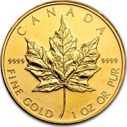 Canada 50 Dollars Maple Leaf 2011 CANADA 9999 9999 FINE GOLD 1 OZ OR PUR coin reverse Canada 50 Dollars Maple Leaf 2011 CANADA 9999 9999 FINE GOLD 1 OZ OR PUR coin reverse
