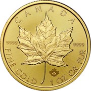 Canada 50 Dollars Maple Leaf 2017 KM# 1488 CANADA 9999 9999 FINE GOLD 1 OZ OR PUR coin reverse Canada 50 Dollars Maple Leaf 2017 KM# 1488 CANADA 9999 9999 FINE GOLD 1 OZ OR PUR coin reverse