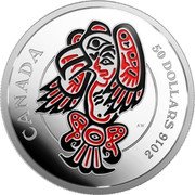 Canada 50 Dollars Mythical Realms of The Haida Series - The Eagle 2016 Proof KM# 2231 CANADA AW 50 DOLLARS 2016 coin reverse Canada 50 Dollars Mythical Realms of The Haida Series - The Eagle 2016 Proof KM# 2231 CANADA AW 50 DOLLARS 2016 coin reverse
