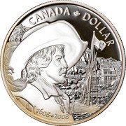 Canada Dollar Anniversary of Quebec City 2008 Proof KM# 785 CANADA DOLLAR 1608 2008 coin reverse