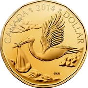 Canada Dollar Baby Gift 2014 KM# 1588 CANADA 2014 DOLLAR coin reverse Canada Dollar Baby Gift 2014 KM# 1588 CANADA 2014 DOLLAR coin reverse