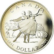 Canada Dollar Canadian Ballet 2001 KM# 414 CANADA 1951 DOLLAR 2001 coin reverse Canada Dollar Canadian Ballet 2001 KM# 414 CANADA 1951 DOLLAR 2001 coin reverse