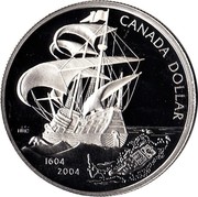Canada Dollar First French settlement in America 2004 Proof KM# 512 CANADA DOLLAR RRC 1604 2004 coin reverse