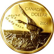 Canada Dollar Goose in flight 2004 Proof KM# 1287 CANADA DOLLAR 2004 coin reverse