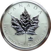 Canada Dollar Maple leaf 2004 Mint logo privy mark KM# 621 CANADA 9999 9999 FINE SILVER 1/20 OZ ARGENT PUR coin reverse
