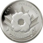 Canada Dollar "The Poppy" Armistice Day 2004 Proof KM# 511 CANADA DOLLAR 2004 REMEMBER SOUVENIR coin reverse