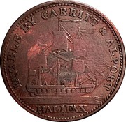 Canada Half Penny Token Carrit & Alport 1814 PAYABLE BY CARRIT & ALPORT HALIFAX coin reverse Canada Half Penny Token Carrit & Alport 1814 PAYABLE BY CARRIT & ALPORT HALIFAX coin reverse