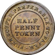 Canada Half Penny Token For General Accomodation ND AM-1A1 HALF PENNY TOKEN PURE COPPER PREFERABLE TO PAPER ∙ coin reverse Canada Half Penny Token For General Accomodation ND AM-1A1 HALF PENNY TOKEN PURE COPPER PREFERABLE TO PAPER ∙ coin reverse