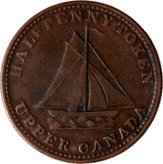 Canada Half Penny Token To Facilitate Trade 1833 UC-12B1 HALF PENNY TOKEN UPPER CANADA coin obverse Canada Half Penny Token To Facilitate Trade 1833 UC-12B1 HALF PENNY TOKEN UPPER CANADA coin obverse
