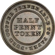 Canada Half Penny Trade & Navigation 1813 NS-21A1 ∙PURE COPPER PREFERABLE TO PAPER HALF PENNY TOKEN coin reverse Canada Half Penny Trade & Navigation 1813 NS-21A1 ∙PURE COPPER PREFERABLE TO PAPER HALF PENNY TOKEN coin reverse