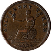 Canada Halfpenny Token Field Marshal Wellington 1813 WE-1A1 HALFPENNY TOKEN coin reverse Canada Halfpenny Token Field Marshal Wellington 1813 WE-1A1 HALFPENNY TOKEN coin reverse