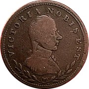 Canada Halfpenny Token Victoria Nobis Est ND LC-49A1 VICTORIA NOBIS EST coin obverse Canada Halfpenny Token Victoria Nobis Est ND LC-49A1 VICTORIA NOBIS EST coin obverse