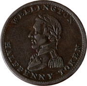 Canada Halfpenny Wellington Token 1814 WE-8A1 WELLINGTON HALFPENNY TOKEN coin obverse Canada Halfpenny Wellington Token 1814 WE-8A1 WELLINGTON HALFPENNY TOKEN coin obverse